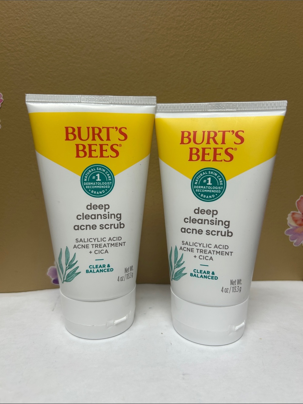2 X Burt's Bees Deep Cleansing Acne Scrub - 4 oz each